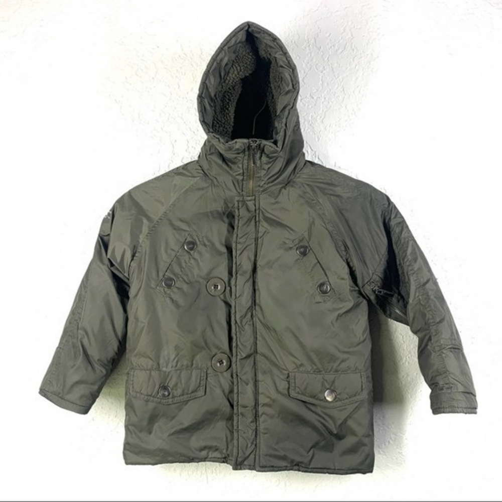 GUESS Green Hooded Zip-Up Parka‎ Winter Coat - Youth